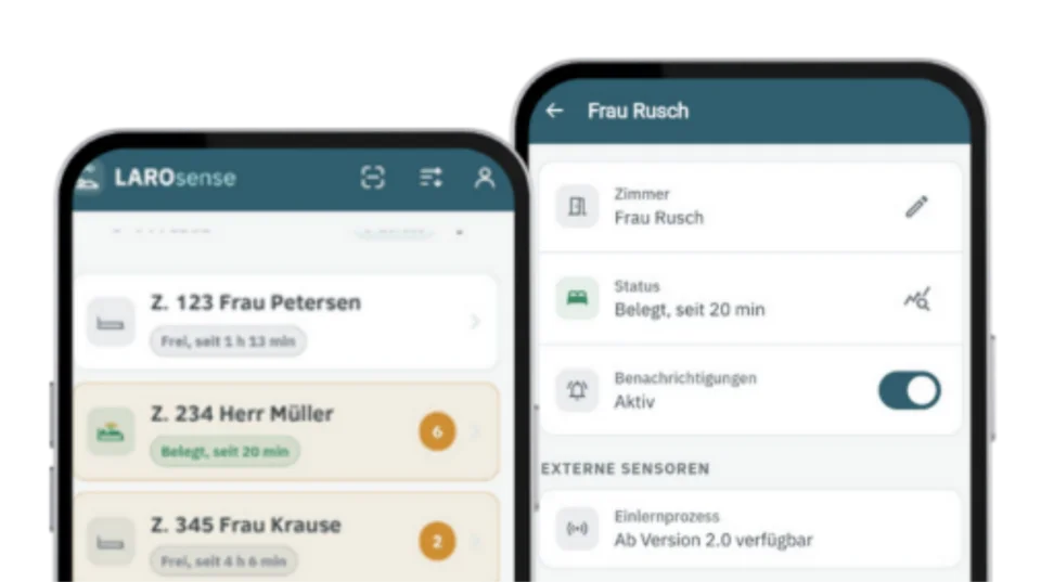 Eingerichteter LAROsense Sensor in der App